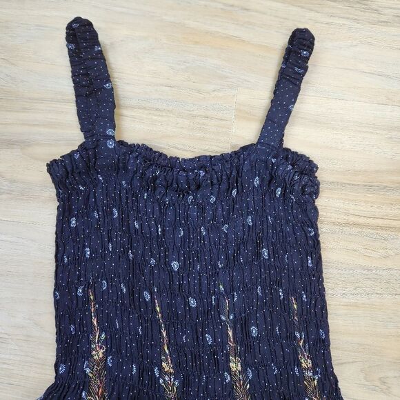 💛One Size Plus Blue Floral Print Sleeveless Maxi Dress One Size - Picture 3 of 9